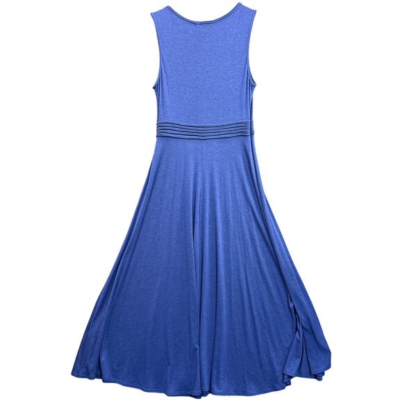 Max Studio Summer Blue Sleeveless Empire Waist Midi Dress Women Small - Picture 2 of 9